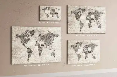 Newspaper world map cork memo board