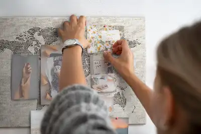 Newspaper world map cork memo board