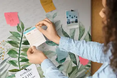 Watercolor Leaves Printed Cork Board
