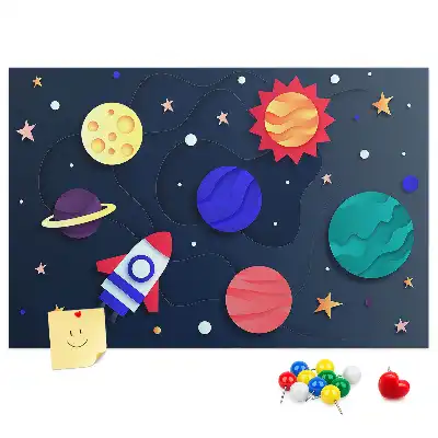 Printed Cork Memo Board Children's space