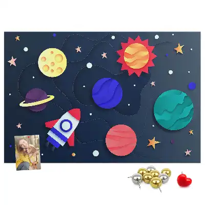 Printed Cork Memo Board Children's space