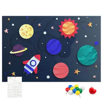 Printed Cork Memo Board Children's space