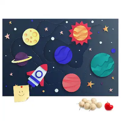 Printed Cork Memo Board Children's space
