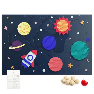 Printed Cork Memo Board Children's space