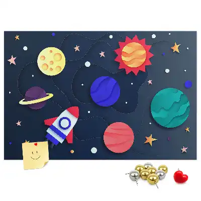 Printed Cork Memo Board Children's space