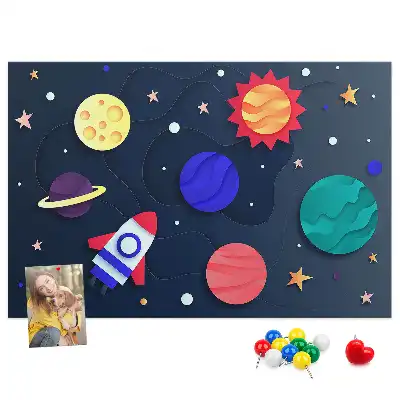 Printed Cork Memo Board Children's space
