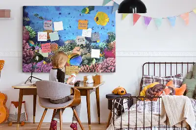 Underwater Life Cork Memo Board