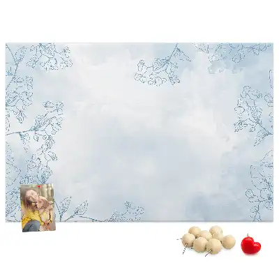 Printed Cork Board with Plant Sketch