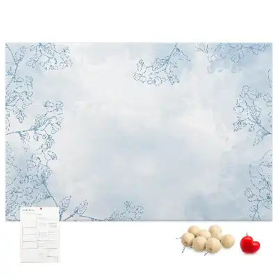 Printed Cork Board with Plant Sketch
