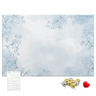 Printed Cork Board with Plant Sketch