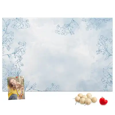 Printed Cork Board with Plant Sketch