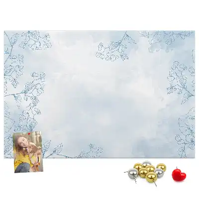 Printed Cork Board with Plant Sketch