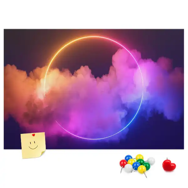 3D Smoke Abstraction Cork Memo Board