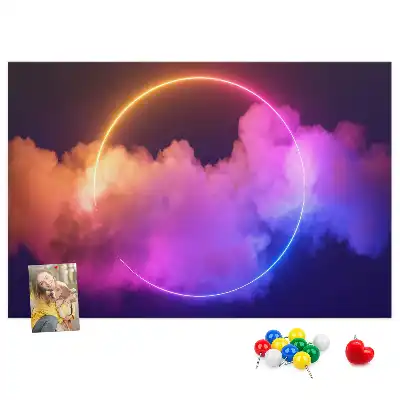 3D Smoke Abstraction Cork Memo Board