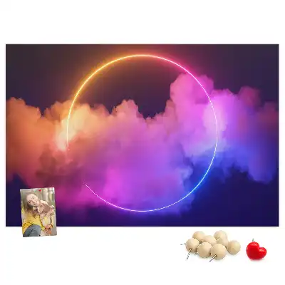 3D Smoke Abstraction Cork Memo Board
