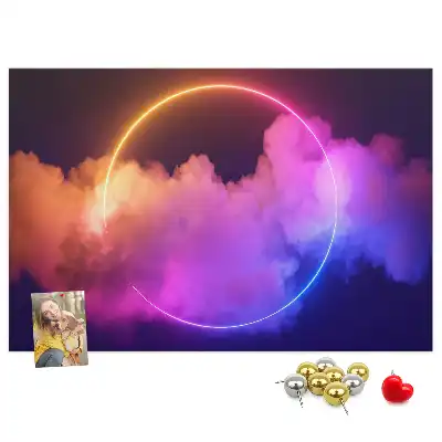 3D Smoke Abstraction Cork Memo Board