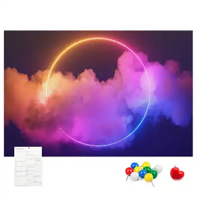 3D Smoke Abstraction Cork Memo Board