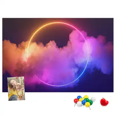 3D Smoke Abstraction Cork Memo Board