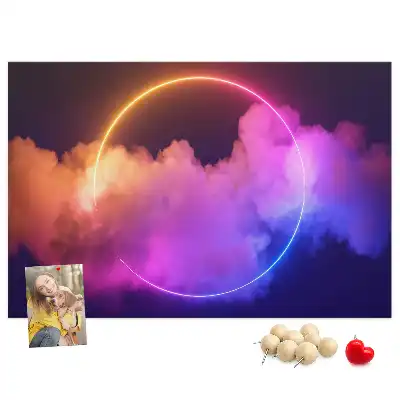 3D Smoke Abstraction Cork Memo Board