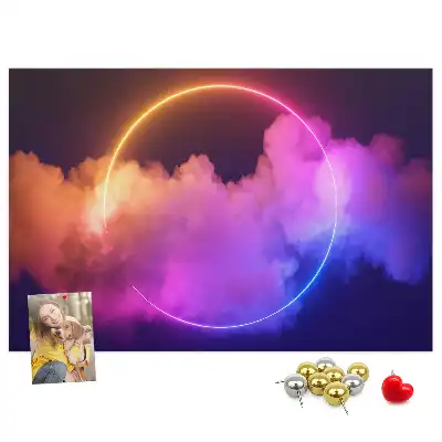 3D Smoke Abstraction Cork Memo Board