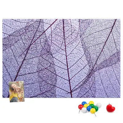 Nature Printed Cork Board with Leaves Pattern