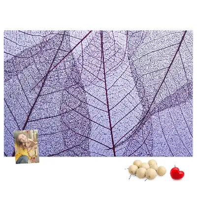 Nature Printed Cork Board with Leaves Pattern