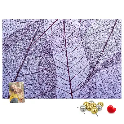 Nature Printed Cork Board with Leaves Pattern