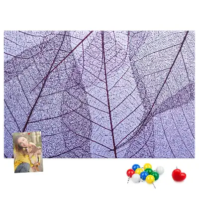 Nature Printed Cork Board with Leaves Pattern
