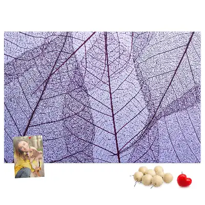 Nature Printed Cork Board with Leaves Pattern