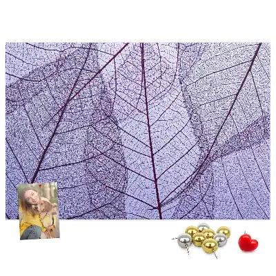Nature Printed Cork Board with Leaves Pattern