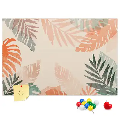 Printed Cork Memo Board Botanical leaves