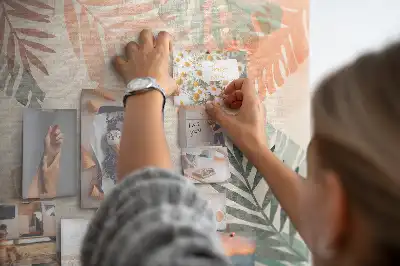 Printed Cork Memo Board Botanical leaves