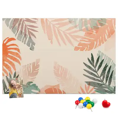 Botanical Leaves Printed Cork Memo Board