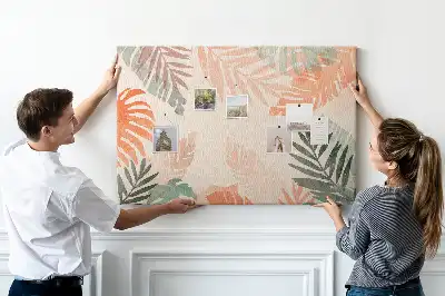 Botanical Leaves Printed Cork Memo Board