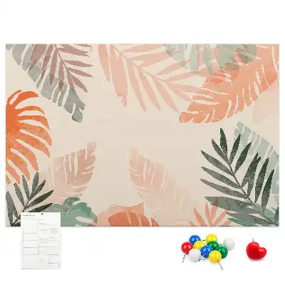 Botanical Leaves Printed Cork Memo Board