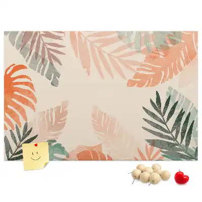 Botanical Leaves Printed Cork Memo Board