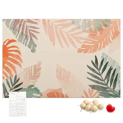 Botanical Leaves Printed Cork Memo Board