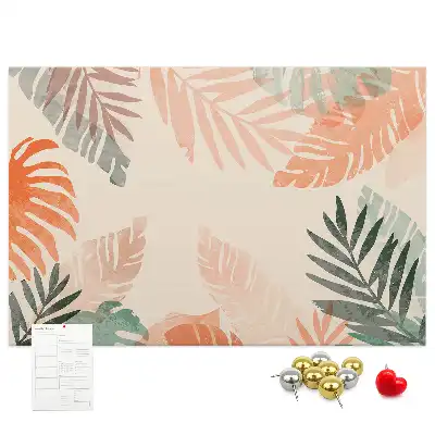 Botanical Leaves Printed Cork Memo Board