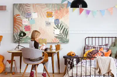 Botanical Leaves Printed Cork Memo Board