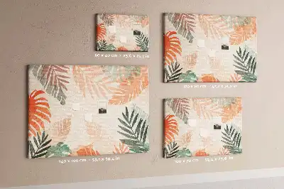 Botanical Leaves Printed Cork Memo Board