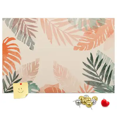 Botanical Leaves Printed Cork Memo Board