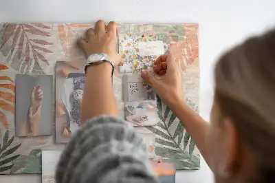 Botanical Leaves Printed Cork Memo Board