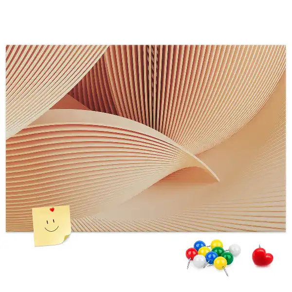 Abstract Waves Pattern Cork Memo Board