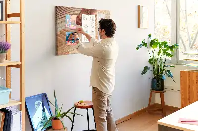 Abstract Waves Pattern Cork Memo Board