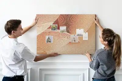Abstract Waves Pattern Cork Memo Board