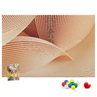 Abstract Waves Pattern Cork Memo Board