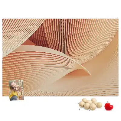 Abstract Waves Pattern Cork Memo Board