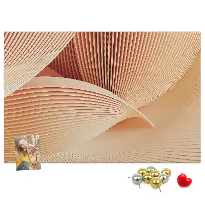 Abstract Waves Pattern Cork Memo Board