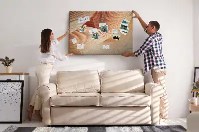 Abstract Waves Pattern Cork Memo Board