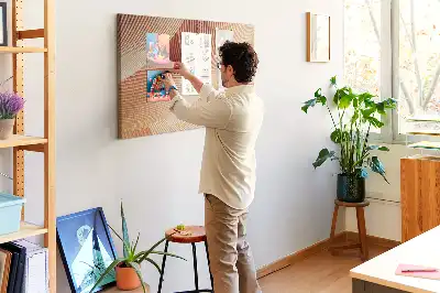 Abstract Waves Pattern Cork Memo Board